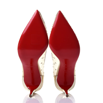 Christian Louboutin Rete Patent Crystal Strass Follies 100 Pumps 36 Gold 7 of 10