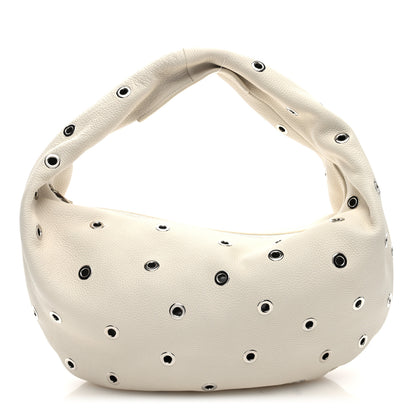 Khaite Pebbled Calfskin Grommet Medium Olivia Hobo Dark Ivory 1 of 9