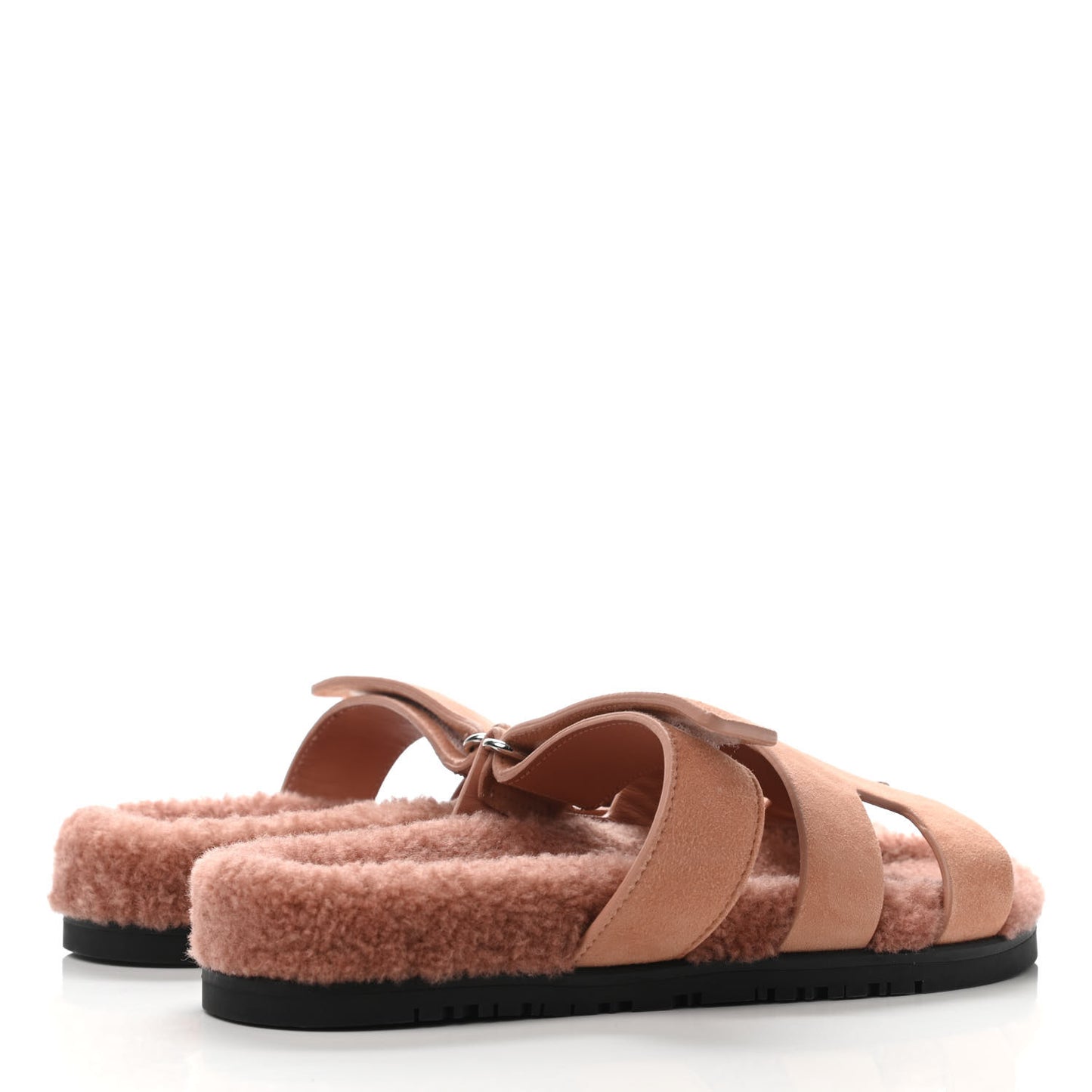 Suede Goatskin Woolskin Womens Chypre Sandals 37.5 Rose Aube