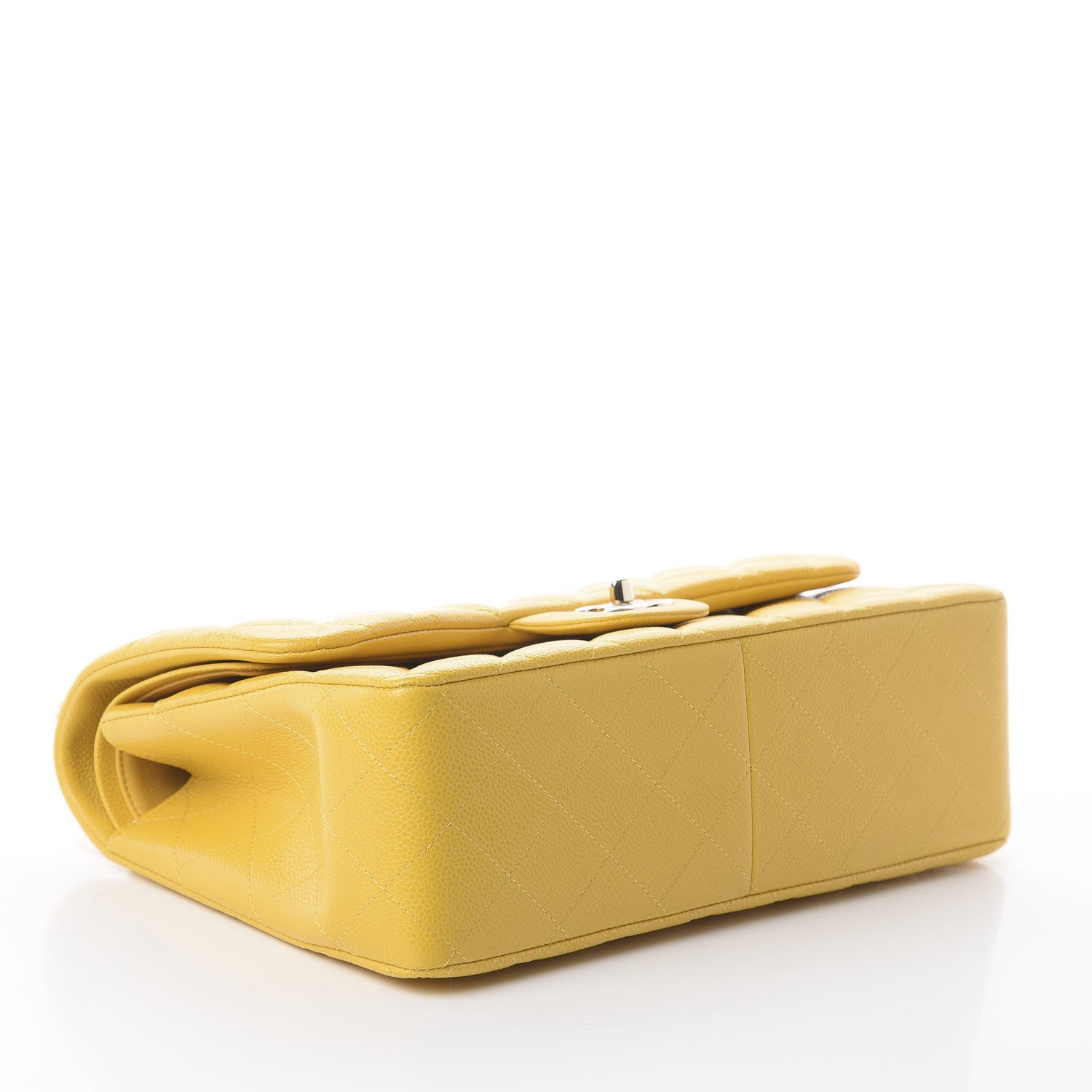 Chanel Caviar Quilted Jumbo Double Flap Yellow 2 of 8