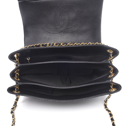 Chanel Patent Goatskin Quilted 3 Pocket Accordion Flap Black 5 of 14