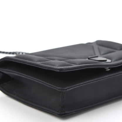Christian Dior Ultra Matte Calfskin Diorama Wallet on Chain Pouch Black 5 of 10