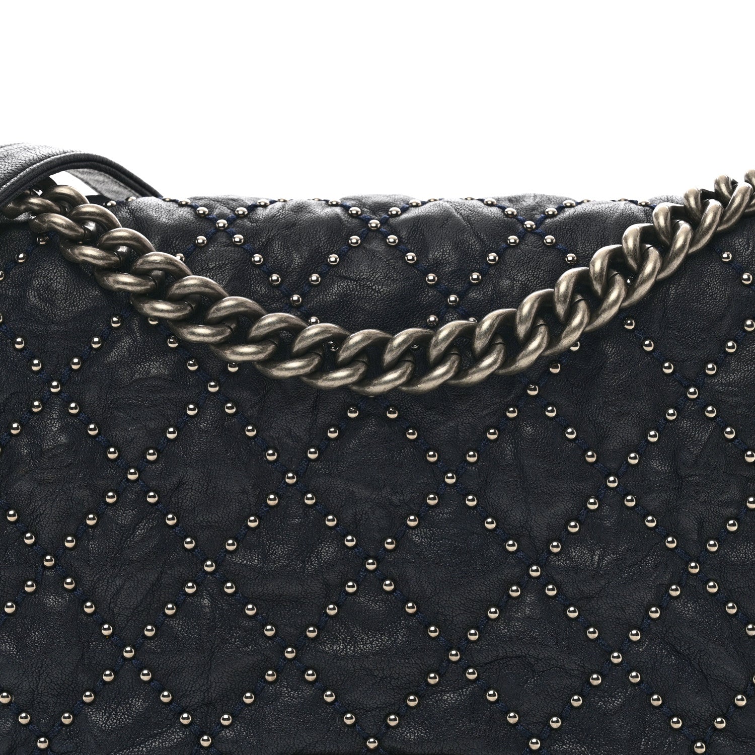 Chanel Crumpled Lambskin New Medium Studded Boy Flap Black 5 of 10