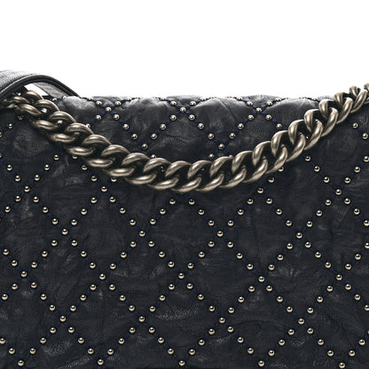 Chanel Crumpled Lambskin New Medium Studded Boy Flap Black 5 of 10