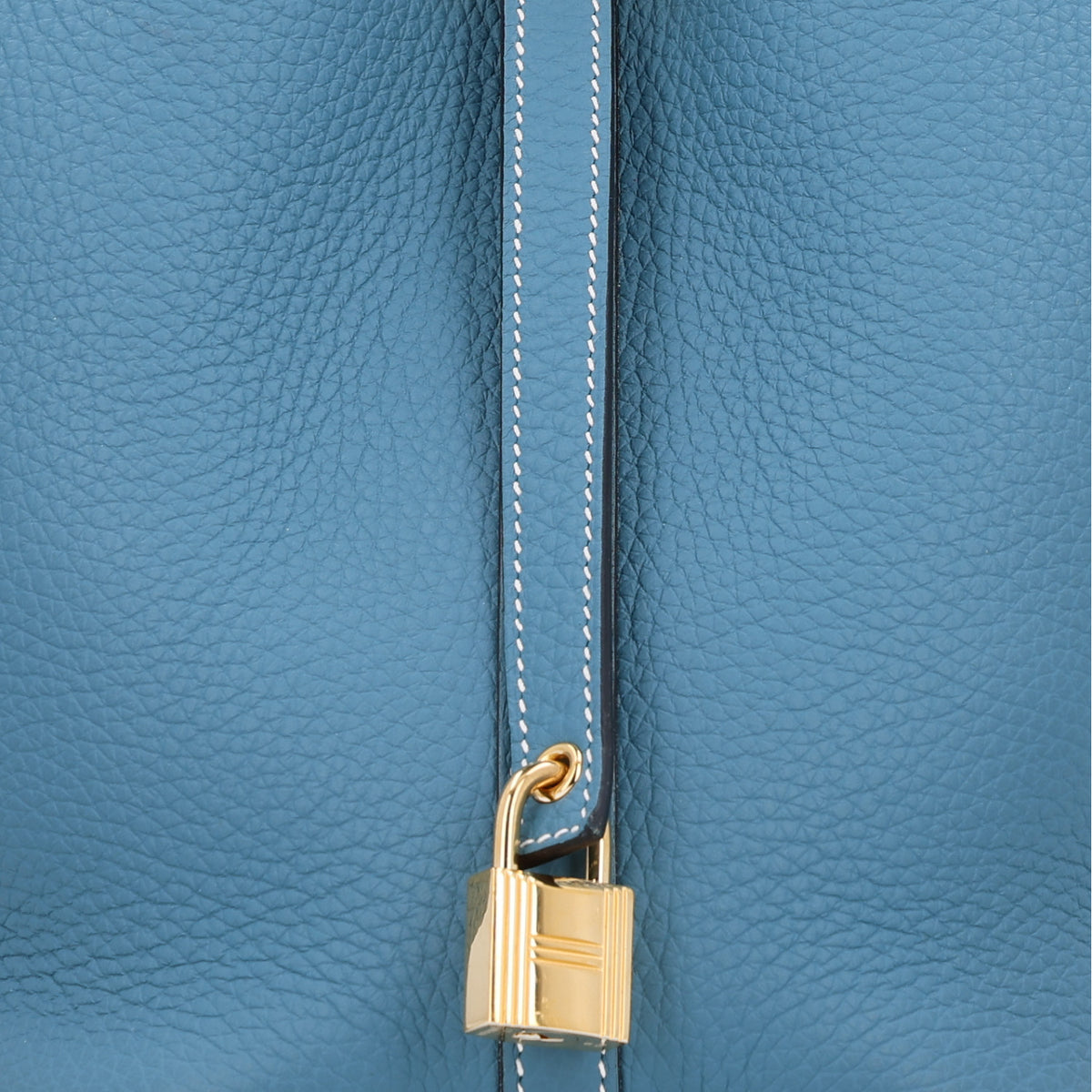 Taurillon Clemence Picotin Lock 18 PM New Blue Jean