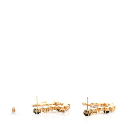 Chanel Resin Crystal Pearl CC Long Drop Earrings Gold Black 3 of 6