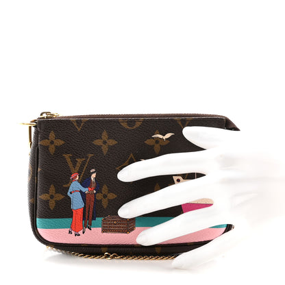 Louis Vuitton Monogram 2016 Christmas Animation Mini Pochette Accessories Rose Ballerine 2 of 6