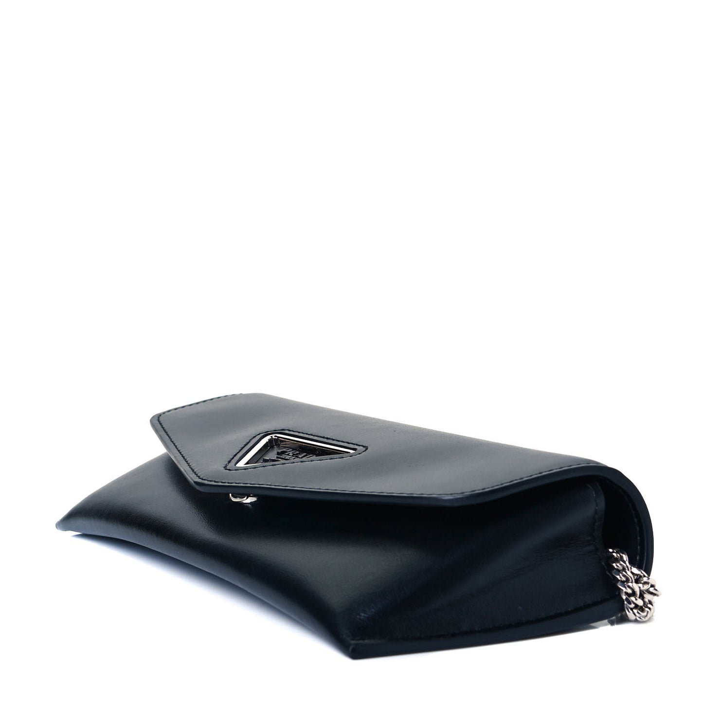 City Calfskin Envelope Chain Clutch Black
