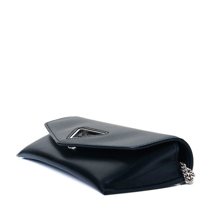Prada City Calfskin Envelope Chain Clutch Black 4 of 8