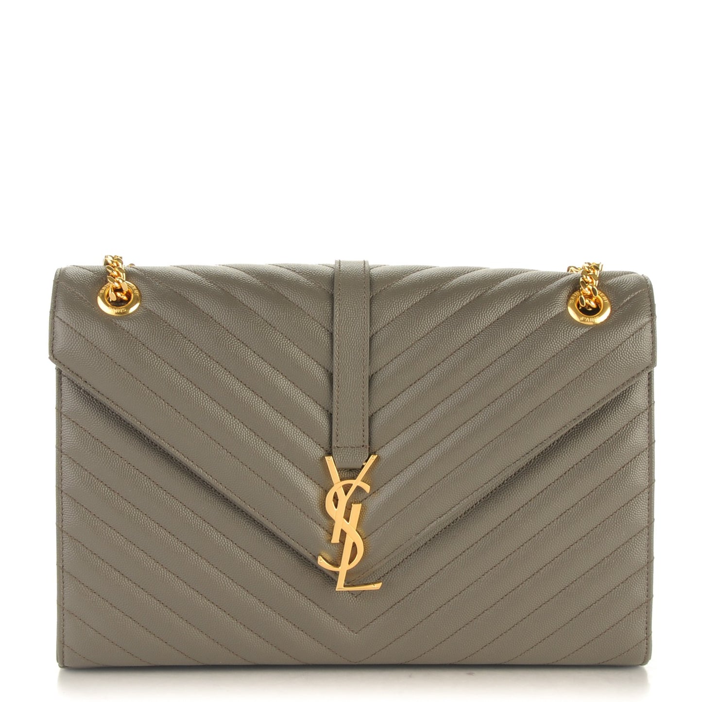 Grain De Poudre Matelasse Chevron Large Monogram Satchel Earth