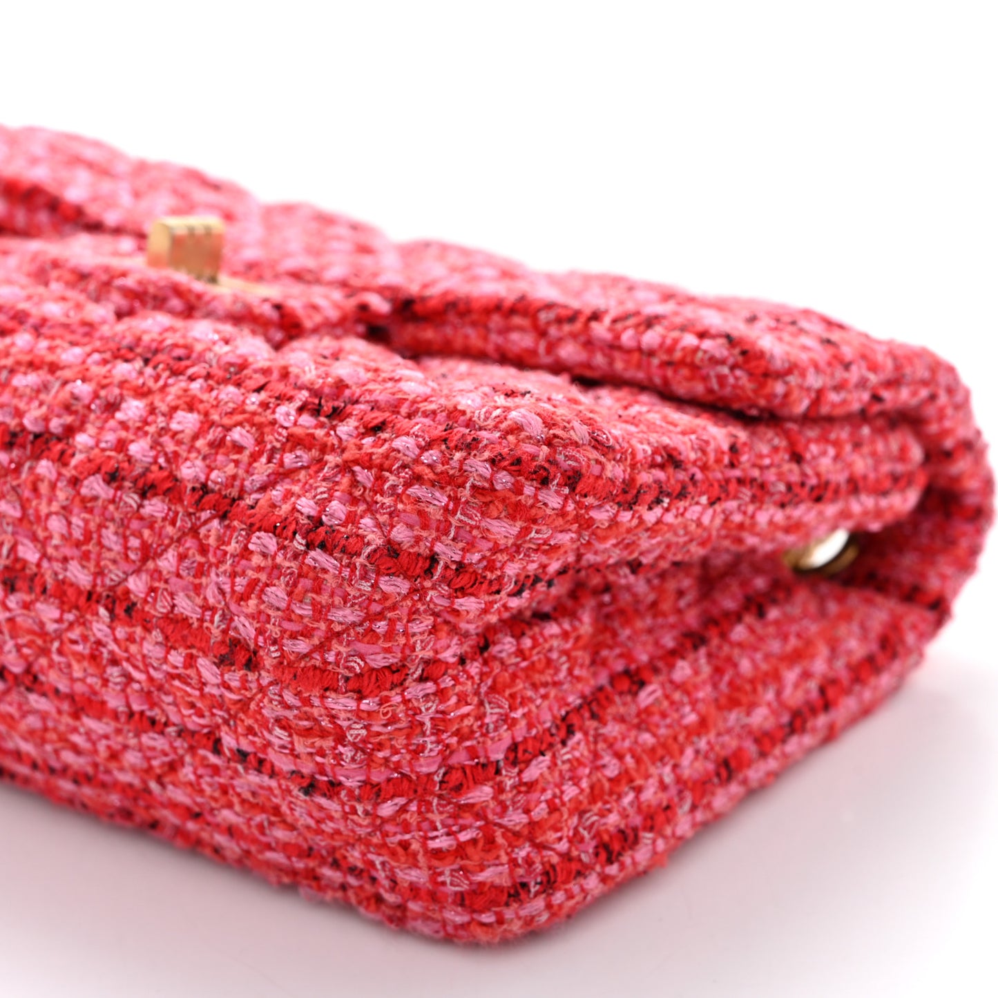 Tweed Quilted Mini 2.55 Reissue Flap Red Ecru Black