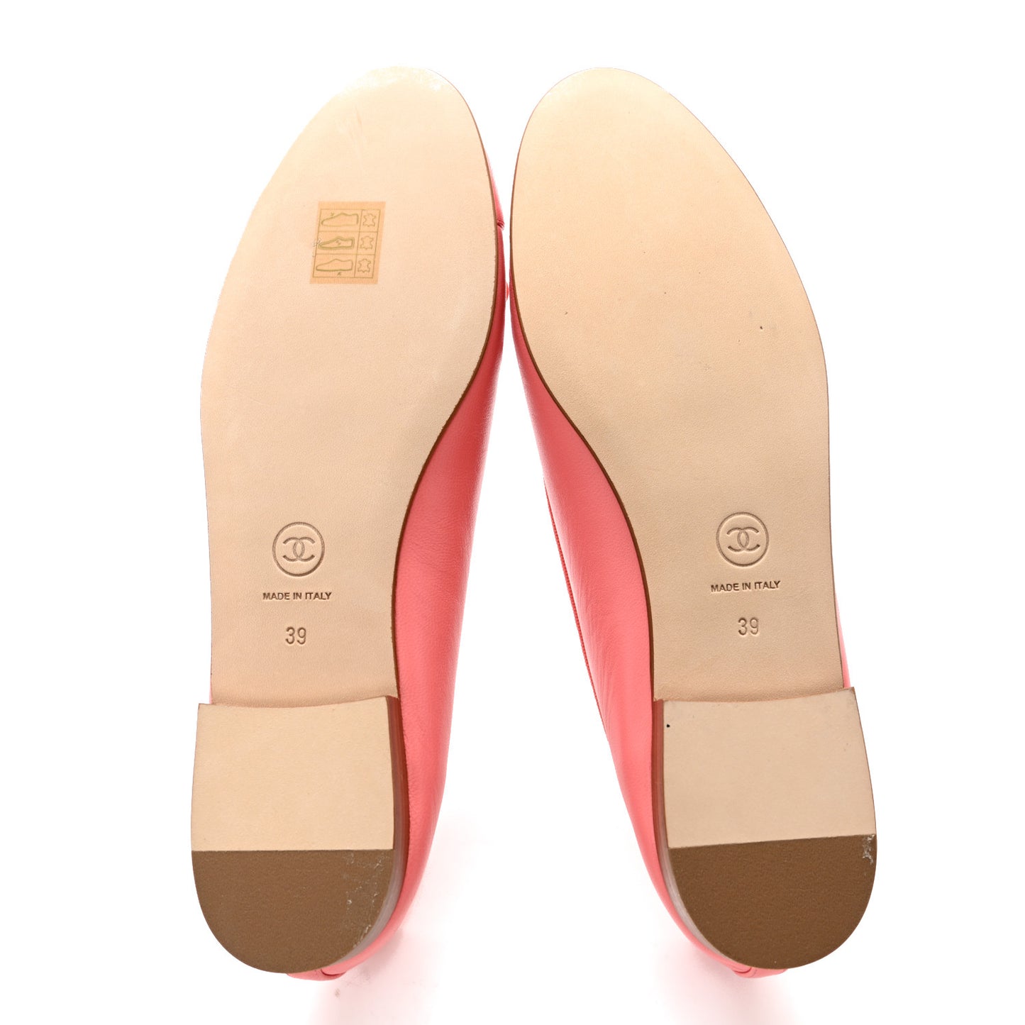 Goatskin Cap Toe CC Ballerina Flats 39 Pink