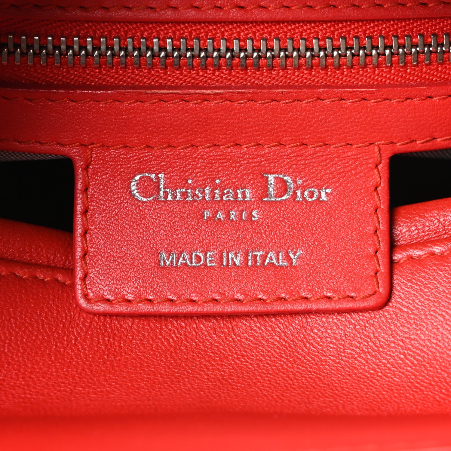 Christian Dior Lambskin Cannage Medium Lady Dior Red 6 of 10