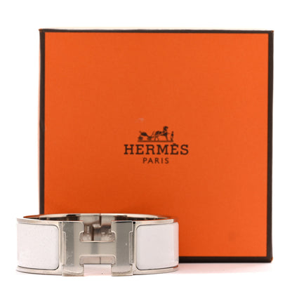 Hermes Enamel Wide Clic Clac H Bracelet PM White 5 of 5