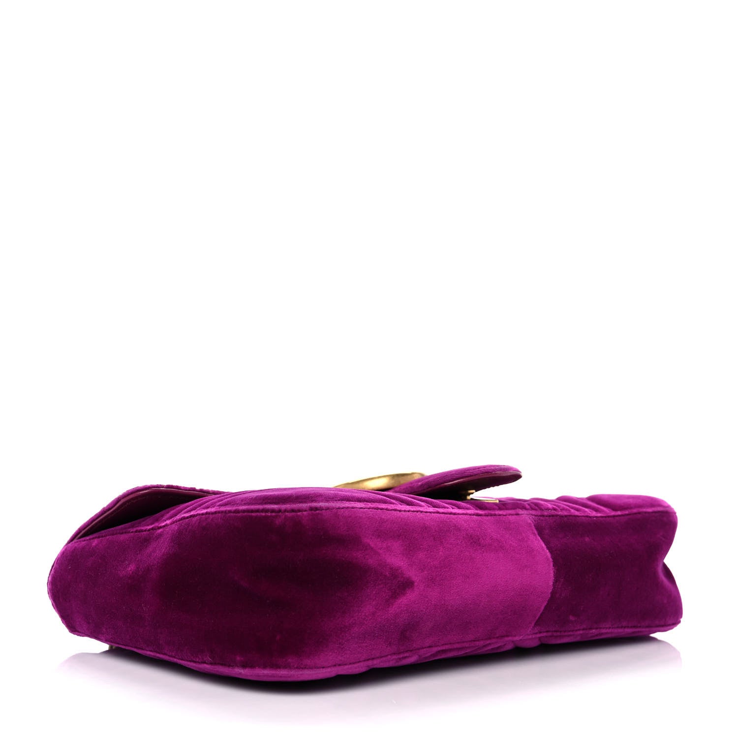 Gucci Velvet Matelasse Medium GG Marmont Shoulder Bag Fuchsia Violet Cyclamen 4 of 10