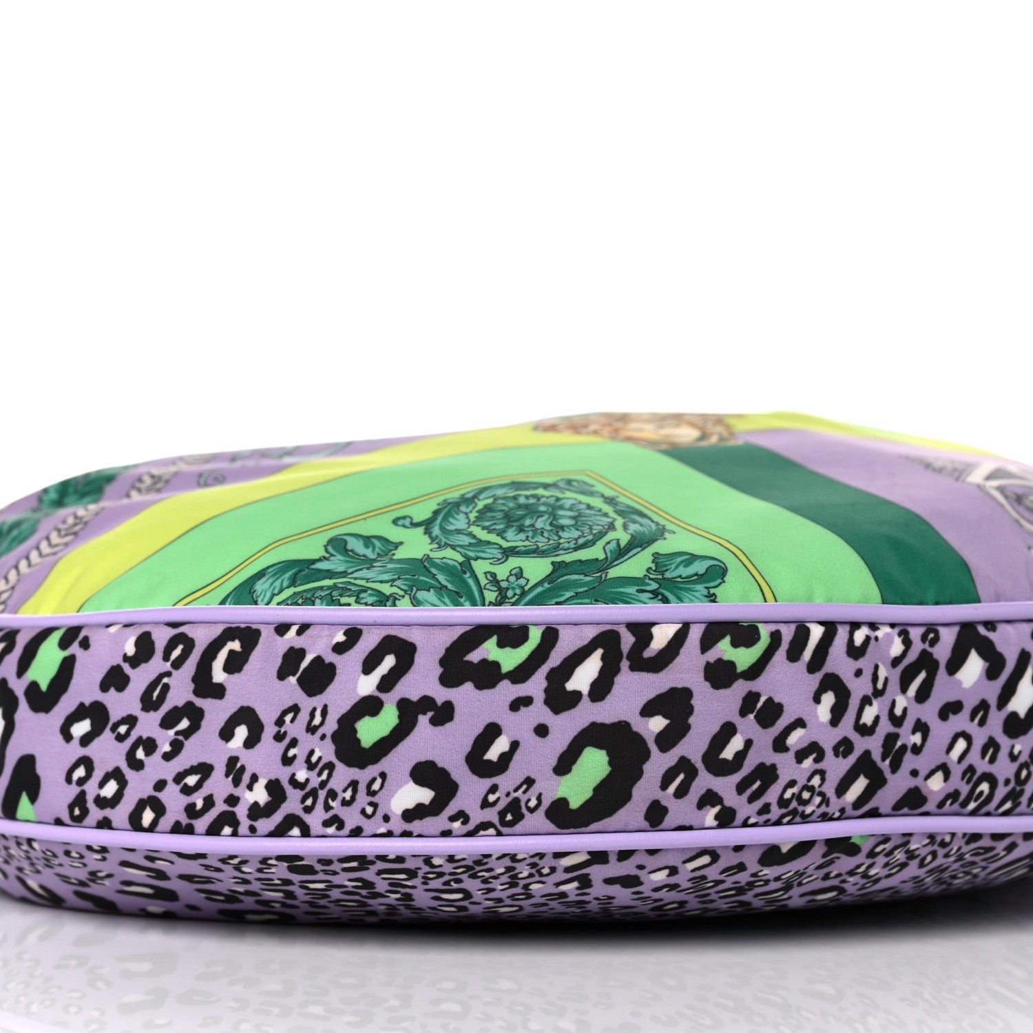 Versace Nylon Calfskin Barocco Mosaic Print Hobo Bag Jacaranda Multicolor 9 of 14