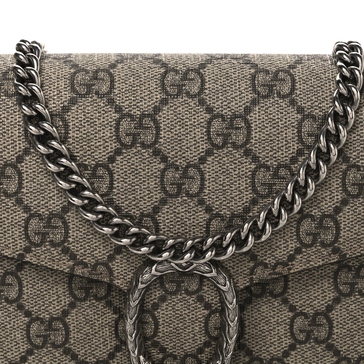 GG Supreme Monogram Mini Dionysus Chain Wallet Beige Taupe