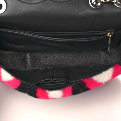 Chanel Lambskin Shearling Medium Flap Fuchsia Navy 5 of 9