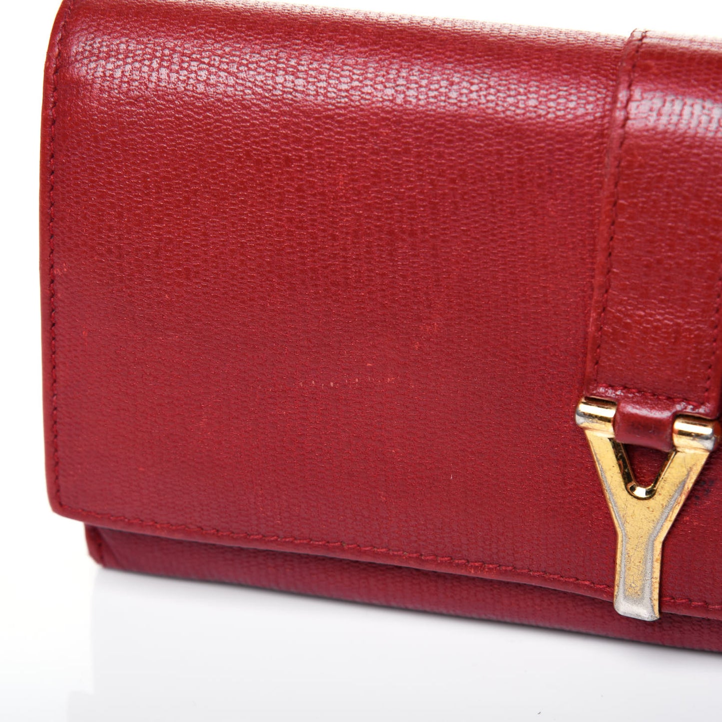 Textured Calfskin Classic Y Ligne Clutch Red