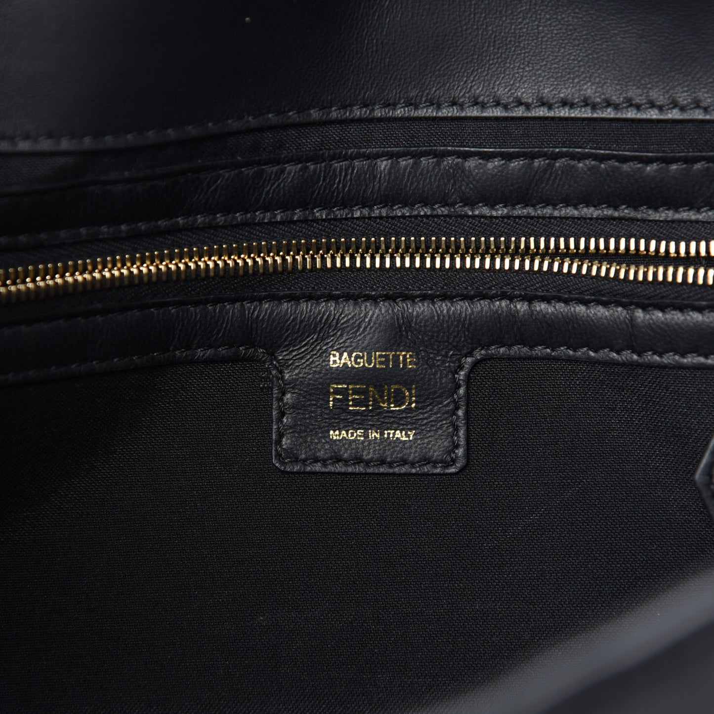 Nappa FF 1974 Embossed Baguette Black