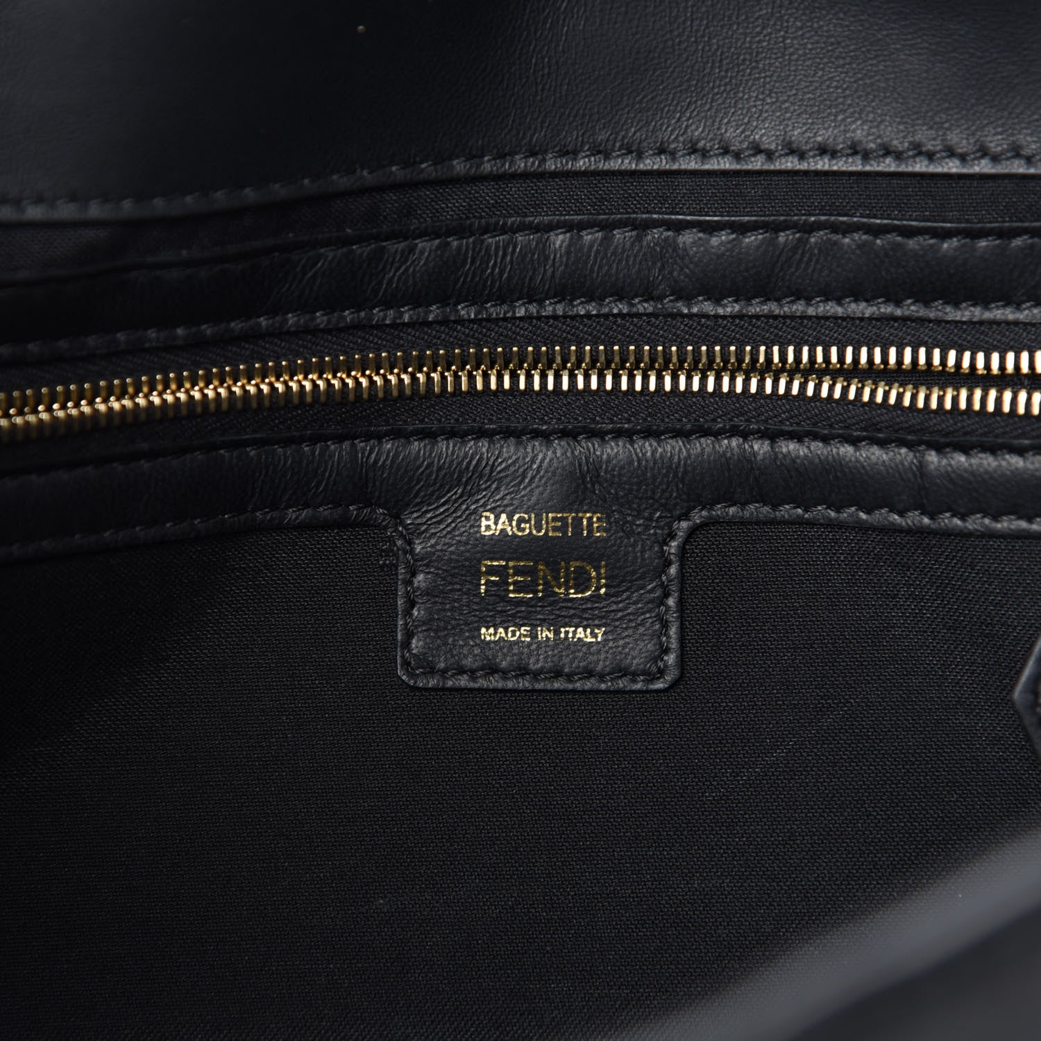 Fendi Nappa FF 1974 Embossed Baguette Black 8 of 10