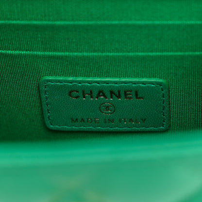 Chanel Lambskin Quilted Mini Trendy CC Chain Wallet Green 6 of 12