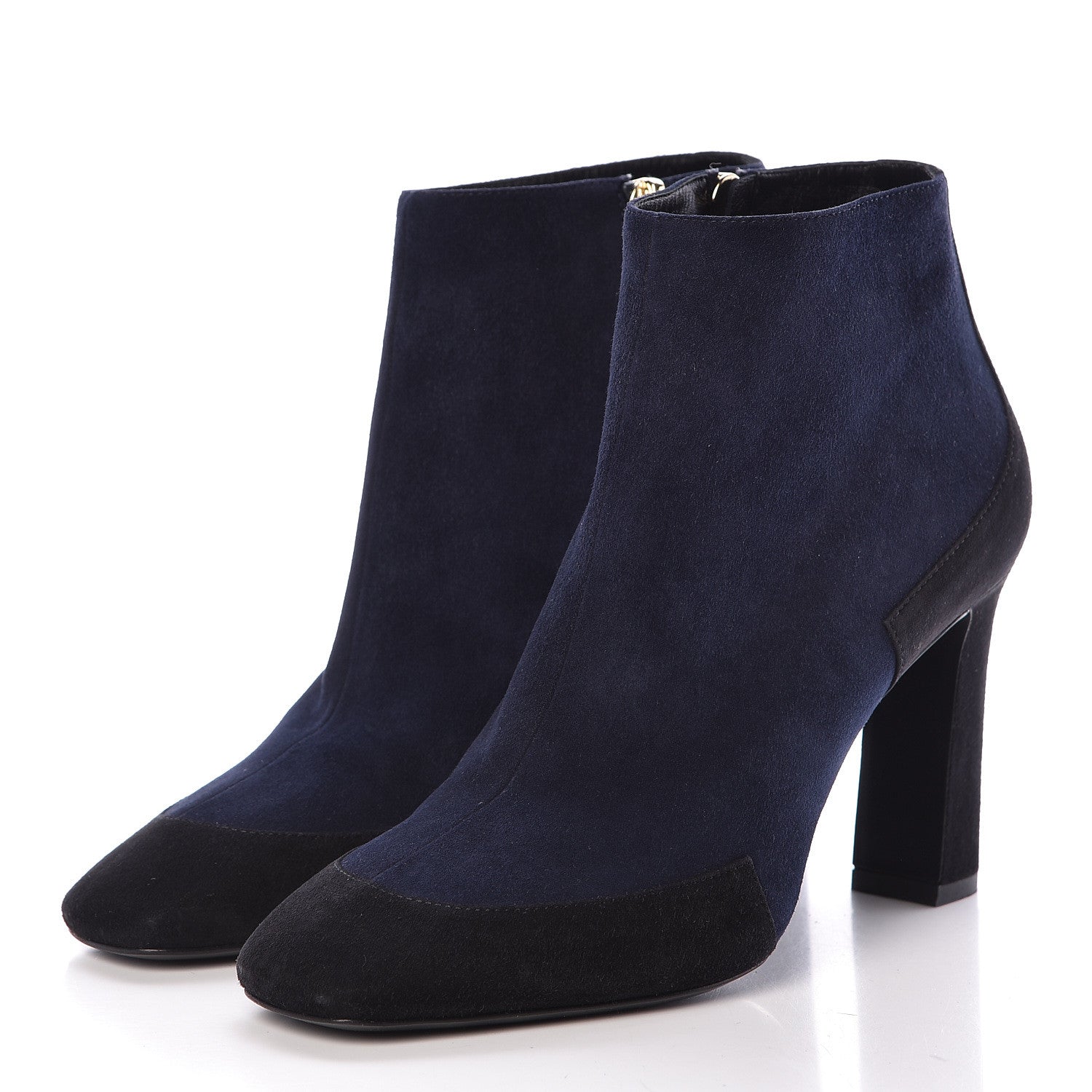Hermes Suede Goatskin Neila Ankle Boots 37 Marine Black 3 of 13