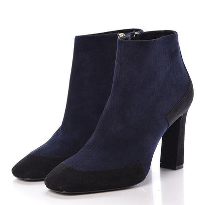 Hermes Suede Goatskin Neila Ankle Boots 37 Marine Black 3 of 13