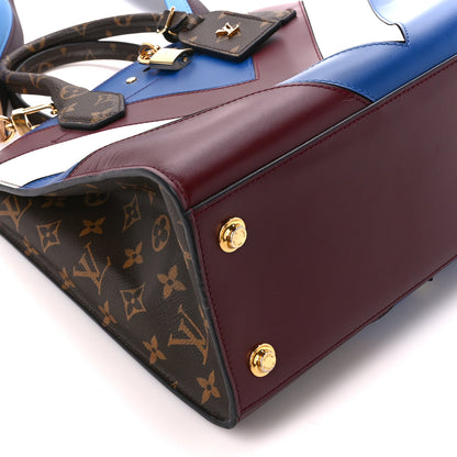 Louis Vuitton Calfskin Monogram City Steamer MM Blue Burgundy White 12 of 16