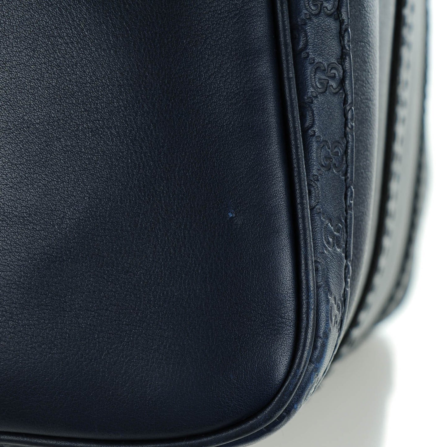 Calfskin Microguccissima Trim Medium Boston Blue Sapphire