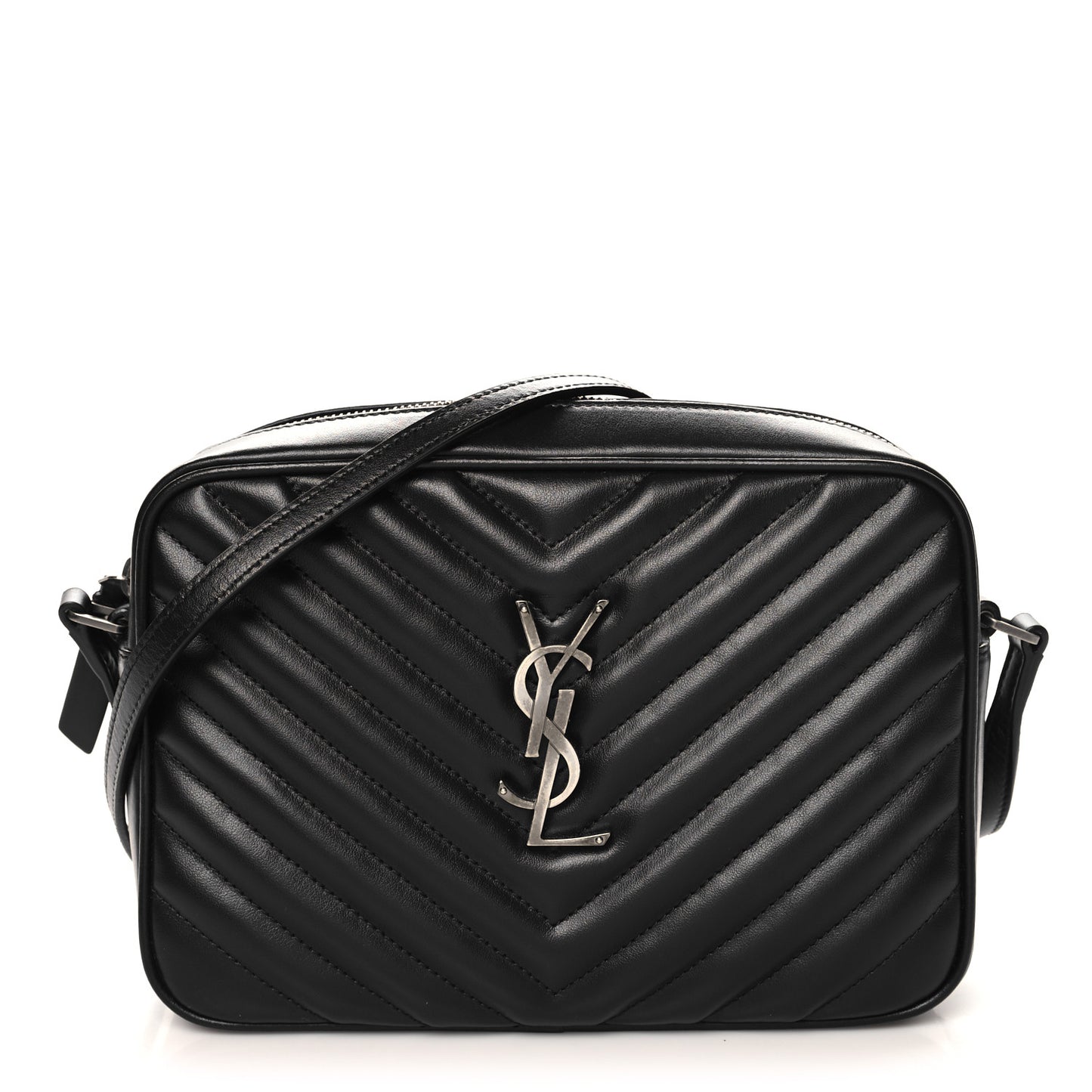Calfskin Matelasse Monogram Lou Camera Bag Black