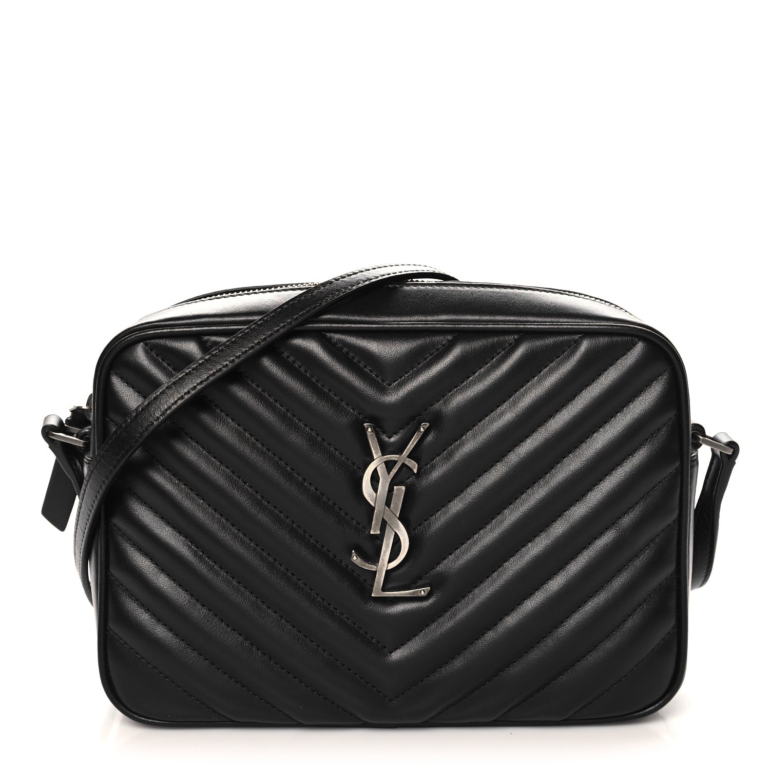 Saint Laurent Calfskin Matelasse Monogram Lou Camera Bag Black 1 of 10