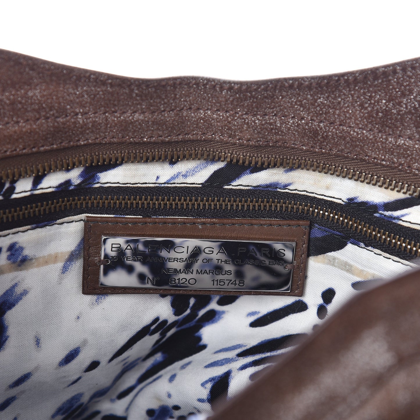 Metallic Craquele Calfskin Classic Hardware City Bronze