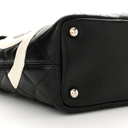 Chanel Calfskin Quilted Small Cambon Tote Black White 9 of 12