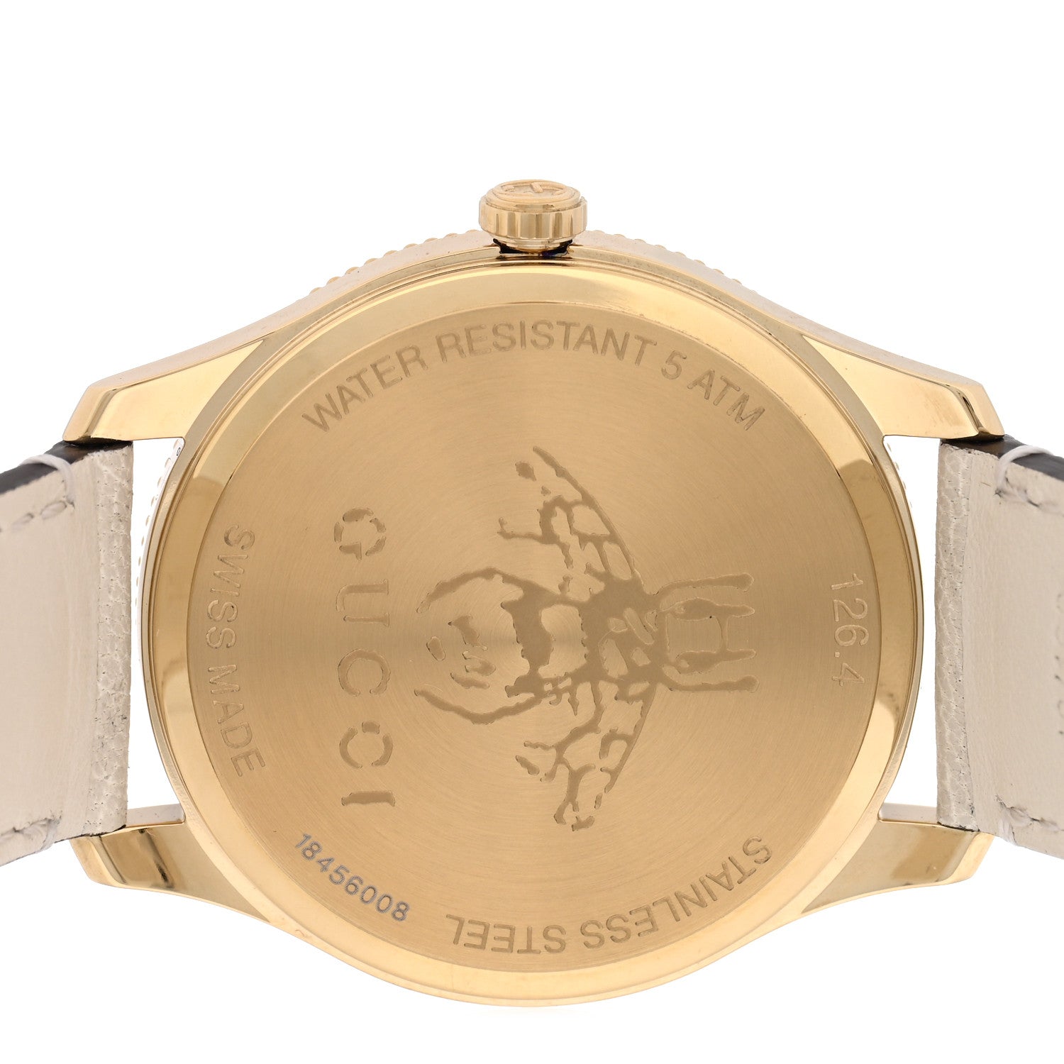 Gucci Stainless Steel Calfskin 36mm G-Timeless Bee Quartz Watch White 4 of 4
