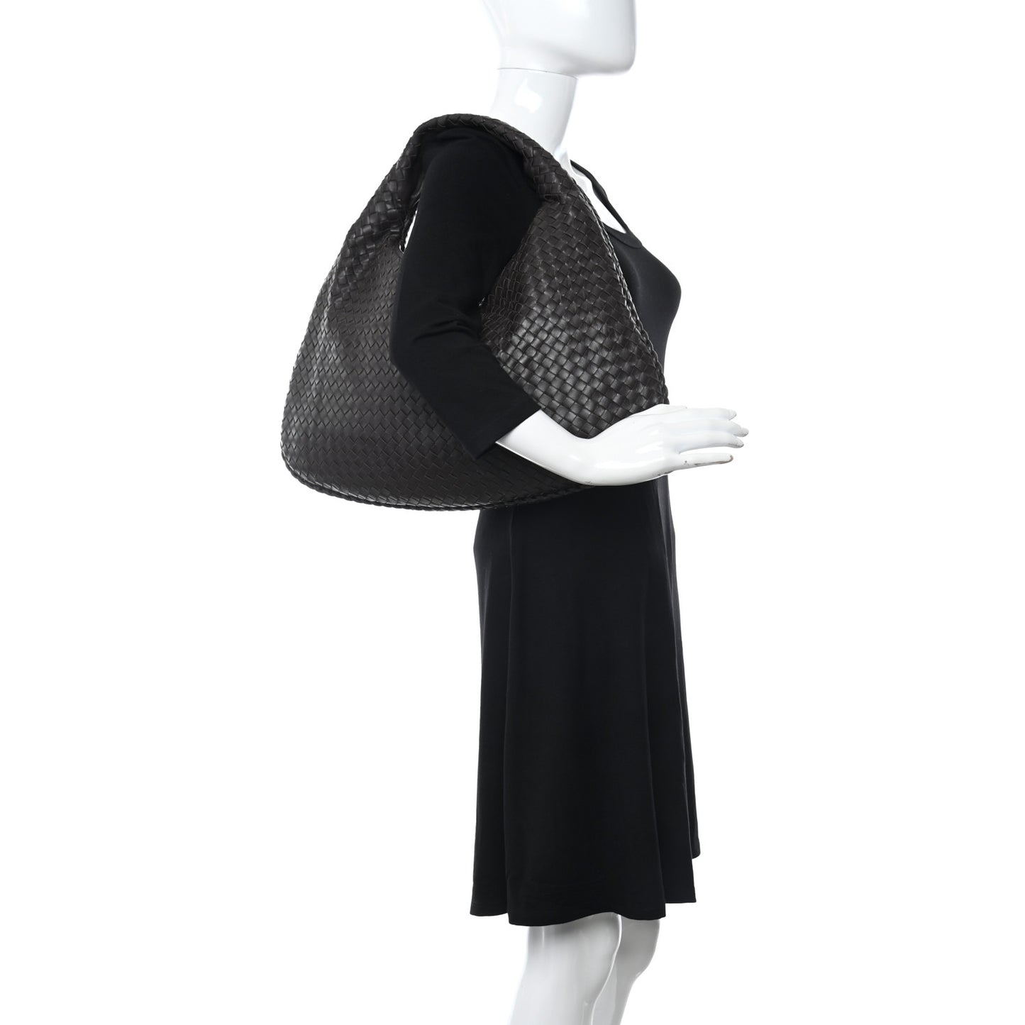 Nappa Intrecciato Large Veneta Hobo Ebano