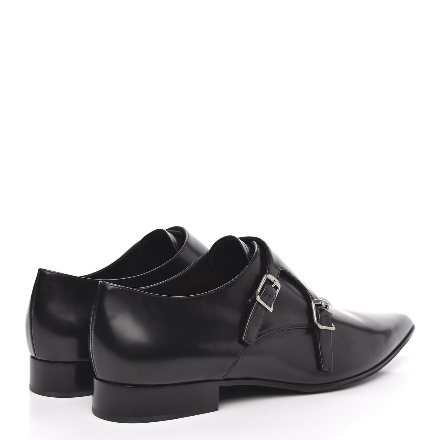 Brushed Calfskin Swing Monk Shoe 41 Black