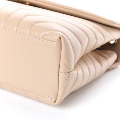 Saint Laurent Calfskin Y Quilted Monogram Medium Loulou Chain Satchel Nude Powder 9 of 9