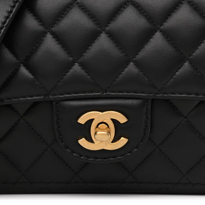 Chanel Calfskin Quilted Small Strap Into Flap Black 8 of 10