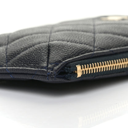 Chanel Caviar Quilted Classic iPhone Pouch Navy 9 of 10