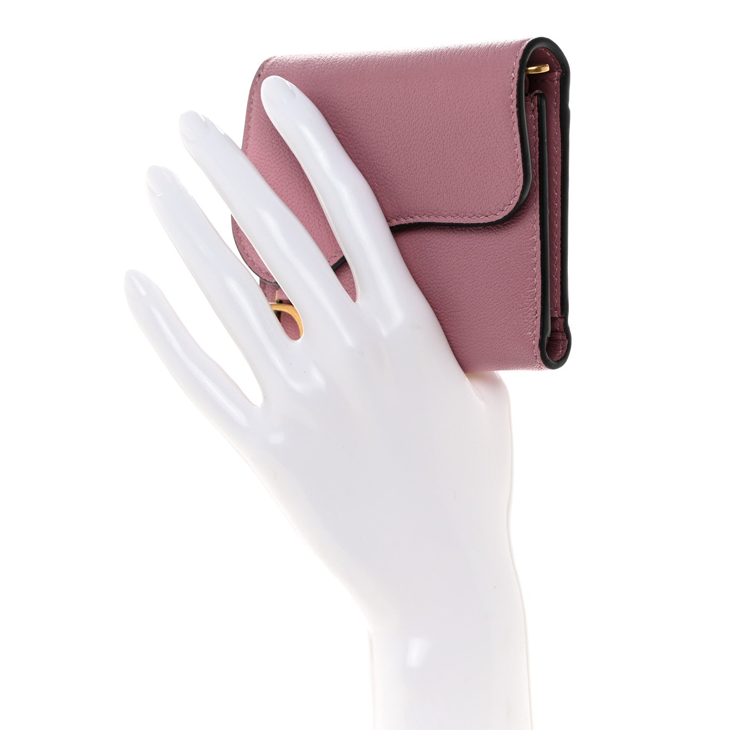 Christian Dior Goatskin Saddle Lotus Wallet Pink 2 of 9