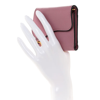 Christian Dior Goatskin Saddle Lotus Wallet Pink 2 of 9
