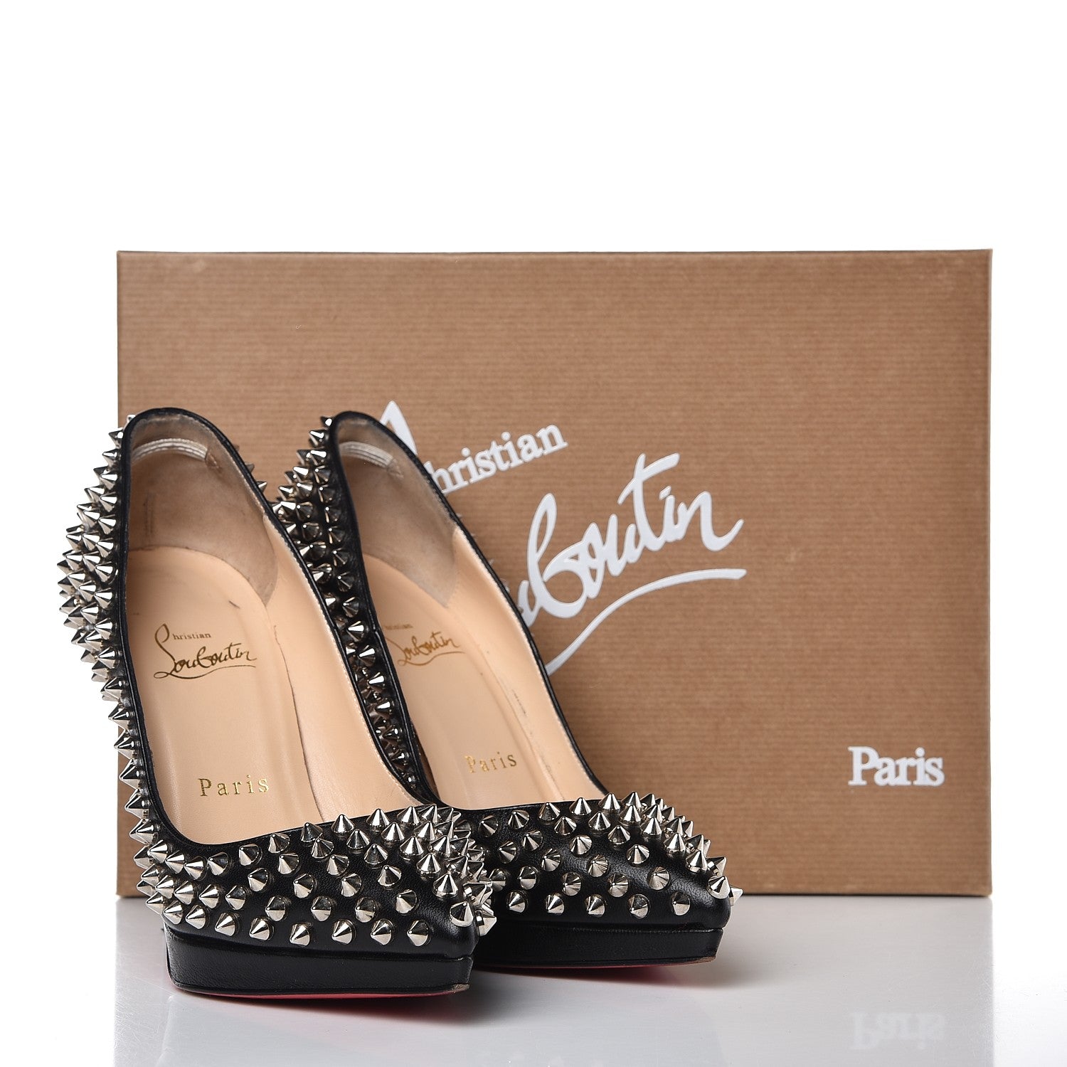 Christian Louboutin Nappa Pigalle Plato Spikes 120 Pumps 34.5 Black 13 of 13