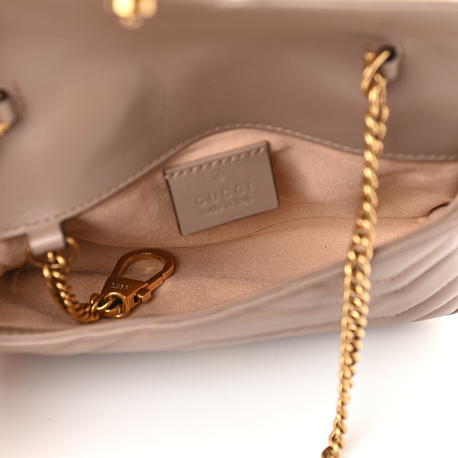 Gucci Calfskin Matelasse Super Mini GG Marmont Shoulder Bag Porcelain Rose 5 of 14