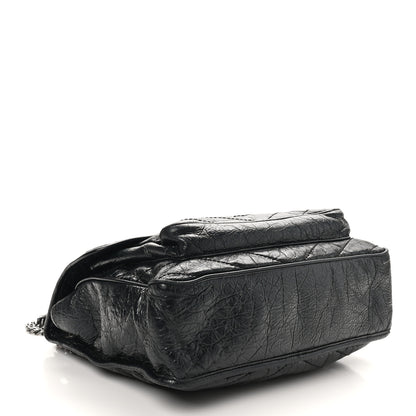 Saint Laurent Crinkled Calfskin Matelasse Monogram Large Niki Chain Satchel Black 4 of 10