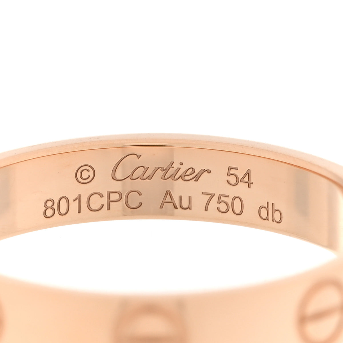 18K Pink Gold 3.5mm LOVE Wedding Band Ring 54 7