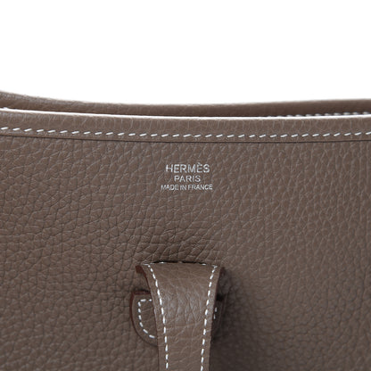 Hermes Taurillon Clemence Evelyne III PM Etoupe 7 of 10