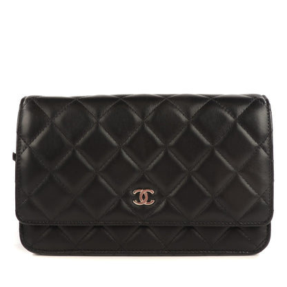 Chanel Lambskin Quilted Wallet On Chain WOC Black 1 of 9
