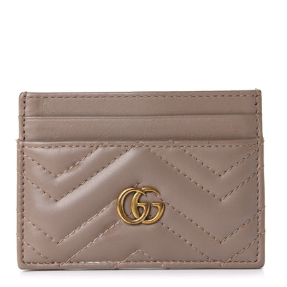 Gucci Calfskin Matelasse GG Marmont Card Holder Porcelain Rose 1 of 10