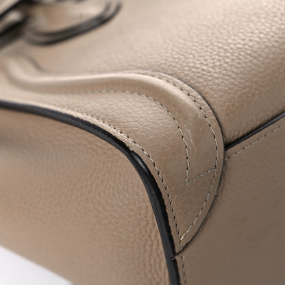 Celine Drummed Calfskin Nano Luggage Dune 9 of 19